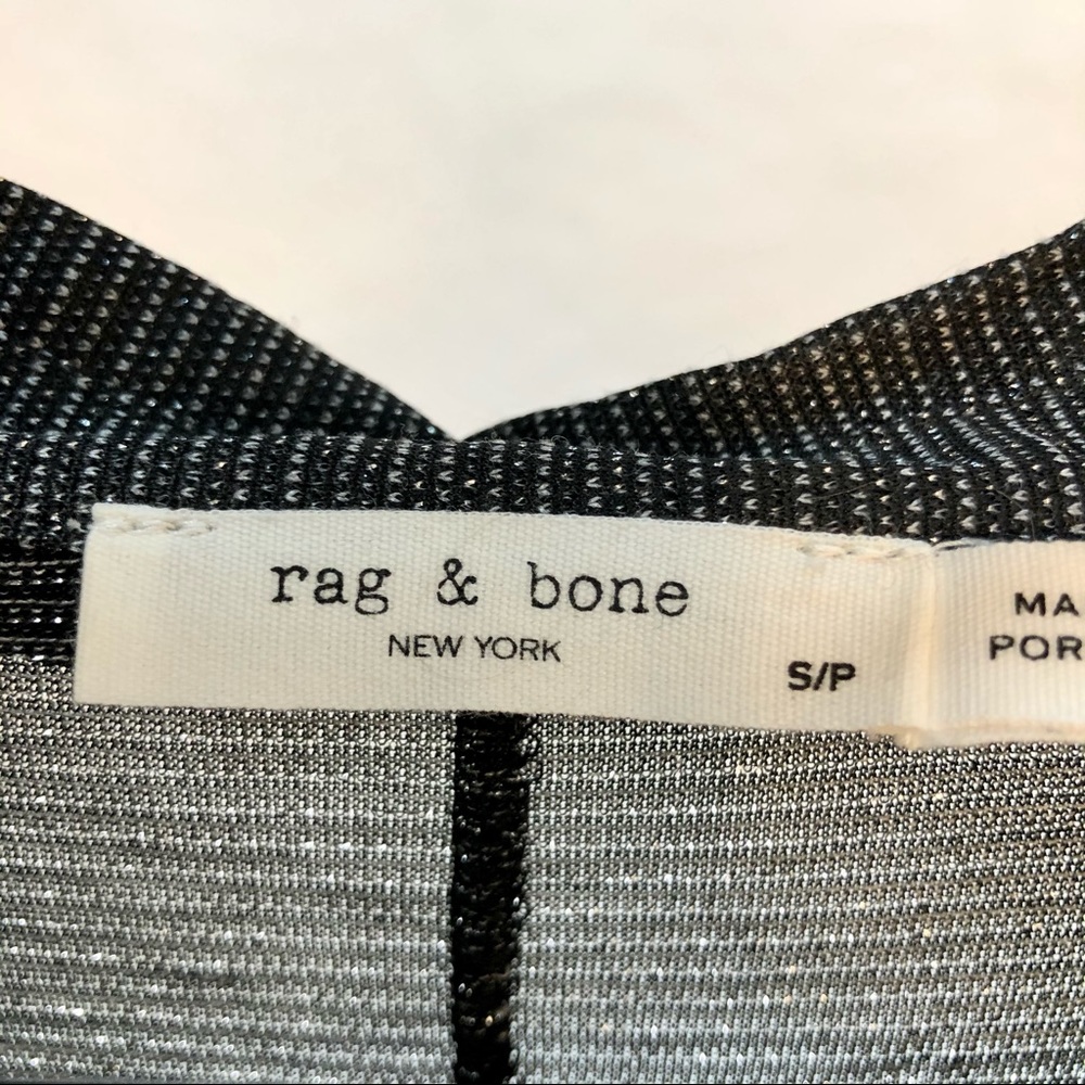 Rag & Bone Dawson Polo Shirt in Metallic Black - Picture 7 of 7